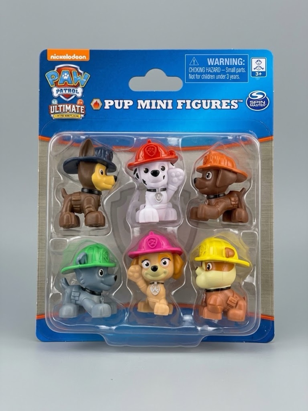 Paw Patrol Pup Mini Figures Pack – Green Pink Yellow Red Orange Gray